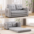 3-in-1 Foldable Tufted Loveseat Sofa Bed – Light Gray / Brown / Dark Gray / Beige, Side Pockets, Seats 2