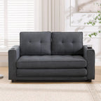 3-in-1 Foldable Tufted Loveseat Sofa Bed – Light Gray / Brown / Dark Gray / Beige, Side Pockets, Seats 2