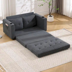 3-in-1 Foldable Tufted Loveseat Sofa Bed – Light Gray / Brown / Dark Gray / Beige, Side Pockets, Seats 2