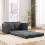 3-in-1 Foldable Tufted Loveseat Sofa Bed – Light Gray / Brown / Dark Gray / Beige, Side Pockets, Seats 2