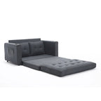 3-in-1 Foldable Tufted Loveseat Sofa Bed – Light Gray / Brown / Dark Gray / Beige, Side Pockets, Seats 2