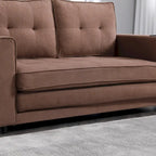 3-in-1 Foldable Tufted Loveseat Sofa Bed – Light Gray / Brown / Dark Gray / Beige, Side Pockets, Seats 2