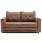 3-in-1 Foldable Tufted Loveseat Sofa Bed – Light Gray / Brown / Dark Gray / Beige, Side Pockets, Seats 2