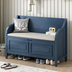 Farmhouse Storage Bench with Hidden Compartment – Gray Wash / Brown / Antique Navy / White / Espresso, Rustic Style, Single