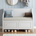 Farmhouse Storage Bench with Hidden Compartment – Gray Wash / Brown / Antique Navy / White / Espresso, Rustic Style, Single