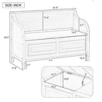 Farmhouse Storage Bench with Hidden Compartment – Gray Wash / Brown / Antique Navy / White / Espresso, Rustic Style, Single