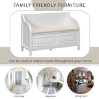 Farmhouse Storage Bench with Hidden Compartment – Gray Wash / Brown / Antique Navy / White / Espresso, Rustic Style, Single
