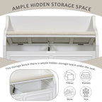 Farmhouse Storage Bench with Hidden Compartment – Gray Wash / Brown / Antique Navy / White / Espresso, Rustic Style, Single