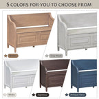 Farmhouse Storage Bench with Hidden Compartment – Gray Wash / Brown / Antique Navy / White / Espresso, Rustic Style, Single
