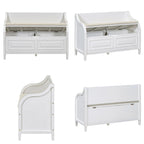 Farmhouse Storage Bench with Hidden Compartment – Gray Wash / Brown / Antique Navy / White / Espresso, Rustic Style, Single