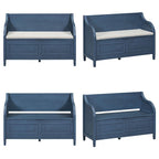 Farmhouse Storage Bench with Hidden Compartment – Gray Wash / Brown / Antique Navy / White / Espresso, Rustic Style, Single