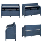 Farmhouse Storage Bench with Hidden Compartment – Gray Wash / Brown / Antique Navy / White / Espresso, Rustic Style, Single
