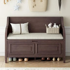 Farmhouse Storage Bench with Hidden Compartment – Gray Wash / Brown / Antique Navy / White / Espresso, Rustic Style, Single