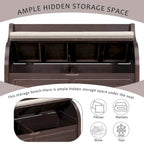 Farmhouse Storage Bench with Hidden Compartment – Gray Wash / Brown / Antique Navy / White / Espresso, Rustic Style, Single