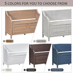Farmhouse Storage Bench with Hidden Compartment – Gray Wash / Brown / Antique Navy / White / Espresso, Rustic Style, Single