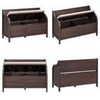 Farmhouse Storage Bench with Hidden Compartment – Gray Wash / Brown / Antique Navy / White / Espresso, Rustic Style, Single