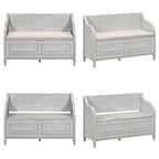 Farmhouse Storage Bench with Hidden Compartment – Gray Wash / Brown / Antique Navy / White / Espresso, Rustic Style, Single