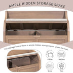 Farmhouse Storage Bench with Hidden Compartment – Gray Wash / Brown / Antique Navy / White / Espresso, Rustic Style, Single