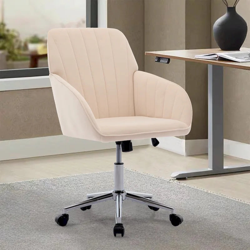 Ergonomic Adjustable Office Chair – Green / Khaki, Memory Foam, Silver Metal Base, Single