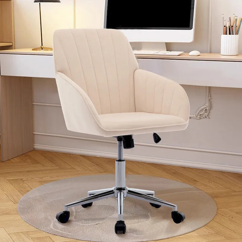 Ergonomic Adjustable Office Chair – Green / Khaki, Memory Foam, Silver Metal Base, Single