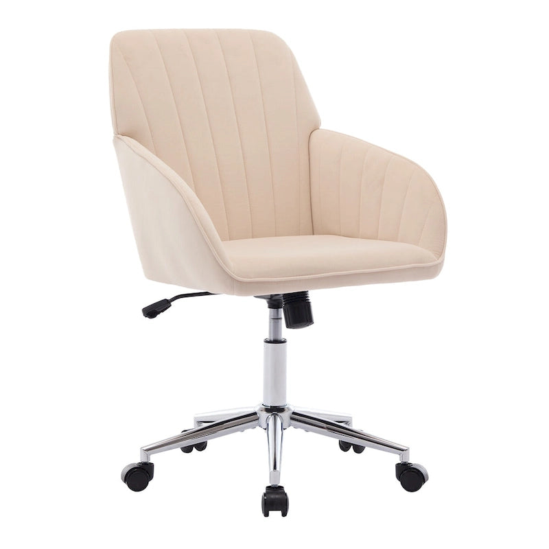 Ergonomic Adjustable Office Chair – Green / Khaki, Memory Foam, Silver Metal Base, Single