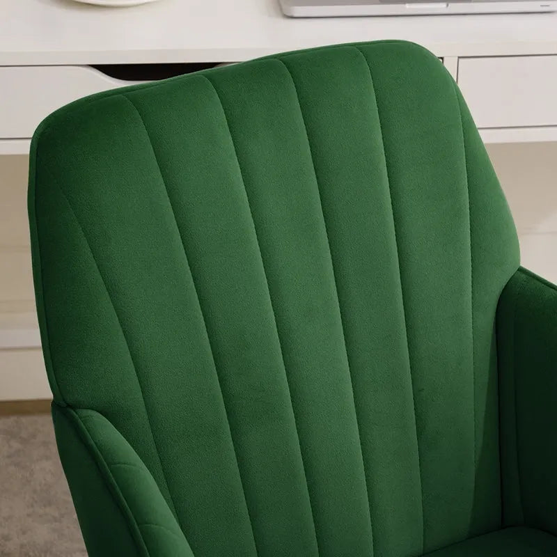 Ergonomic Adjustable Office Chair – Green / Khaki, Memory Foam, Silver Metal Base, Single