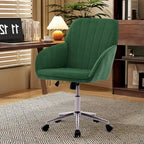 Ergonomic Adjustable Office Chair – Green / Khaki, Memory Foam, Silver Metal Base, Single