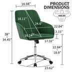 Ergonomic Adjustable Office Chair – Green / Khaki, Memory Foam, Silver Metal Base, Single