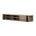 68" Wall Mounted Media Console – Weathered Oak / Seaside Pine, Industrial Style, 2-Person Assembly