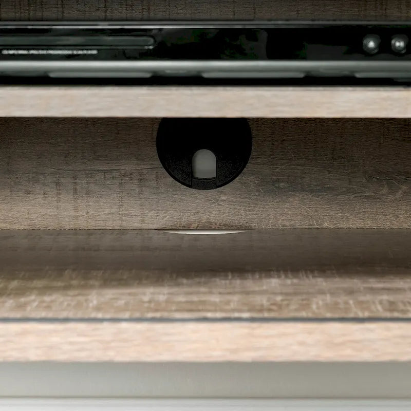 68" Wall Mounted Media Console – Weathered Oak / Seaside Pine, Industrial Style, 2-Person Assembly