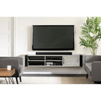 68" Wall Mounted Media Console – Weathered Oak / Seaside Pine, Industrial Style, 2-Person Assembly