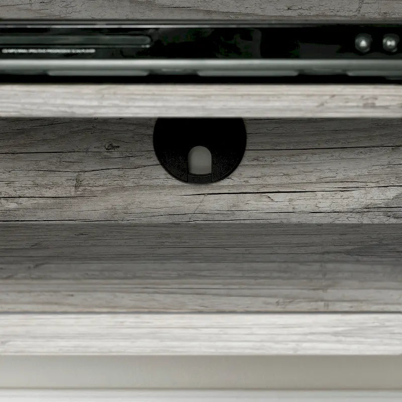 68" Wall Mounted Media Console – Weathered Oak / Seaside Pine, Industrial Style, 2-Person Assembly