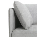 Modern Upholstered Accent Chair – Grey / Brown, Metal Legs, Includes Pillow, Single