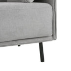 Modern Upholstered Accent Chair – Grey / Brown, Metal Legs, Includes Pillow, Single