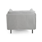 Modern Upholstered Accent Chair – Grey / Brown, Metal Legs, Includes Pillow, Single