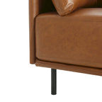 Modern Upholstered Accent Chair – Grey / Brown, Metal Legs, Includes Pillow, Single