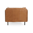 Modern Upholstered Accent Chair – Grey / Brown, Metal Legs, Includes Pillow, Single