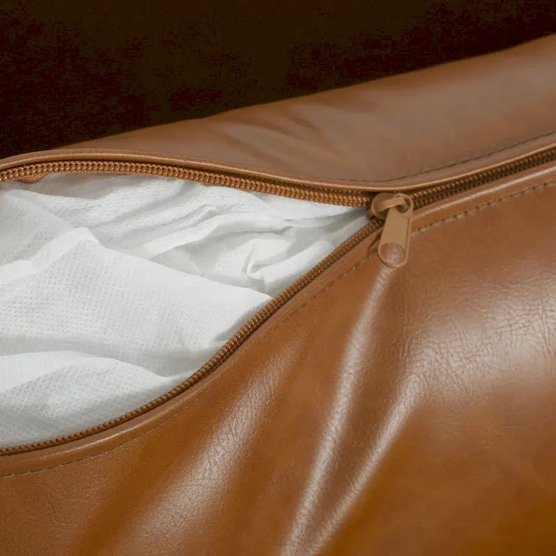 Modern Upholstered Accent Chair – Grey / Brown, Metal Legs, Includes Pillow, Single