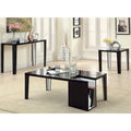 48" High Gloss Storage Coffee Table – Black / White / Red, Duotone, Tapered Legs, Single