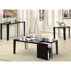 48" High Gloss Storage Coffee Table – Black / White / Red, Duotone, Tapered Legs, Single