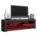 63" TV Stand with 16-Color LED Lights – High Gloss, 19 Color Options, Fits up to 70" TV, Single
