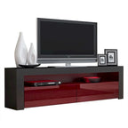 63" TV Stand with 16-Color LED Lights – High Gloss, 19 Color Options, Fits up to 70" TV, Single