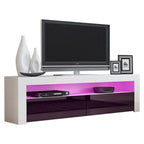 63" TV Stand with 16-Color LED Lights – High Gloss, 19 Color Options, Fits up to 70" TV, Single