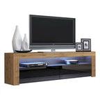 63" TV Stand with 16-Color LED Lights – High Gloss, 19 Color Options, Fits up to 70" TV, Single