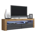 63" TV Stand with 16-Color LED Lights – High Gloss, 19 Color Options, Fits up to 70" TV, Single