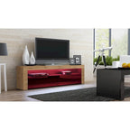 63" TV Stand with 16-Color LED Lights – High Gloss, 19 Color Options, Fits up to 70" TV, Single