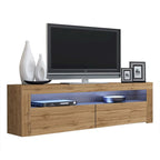 63" TV Stand with 16-Color LED Lights – High Gloss, 19 Color Options, Fits up to 70" TV, Single