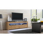 63" TV Stand with 16-Color LED Lights – High Gloss, 19 Color Options, Fits up to 70" TV, Single
