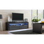 63" TV Stand with 16-Color LED Lights – High Gloss, 19 Color Options, Fits up to 70" TV, Single
