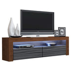63" TV Stand with 16-Color LED Lights – High Gloss, 19 Color Options, Fits up to 70" TV, Single